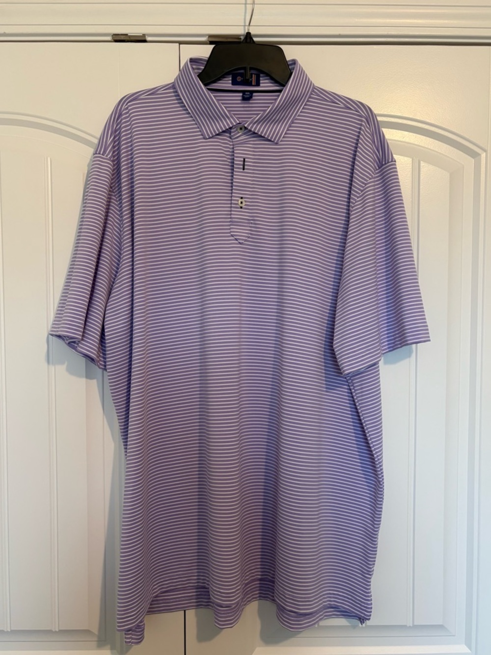 Stitch Golf Polo Shirt Men’s Size XXL Purple White Striped